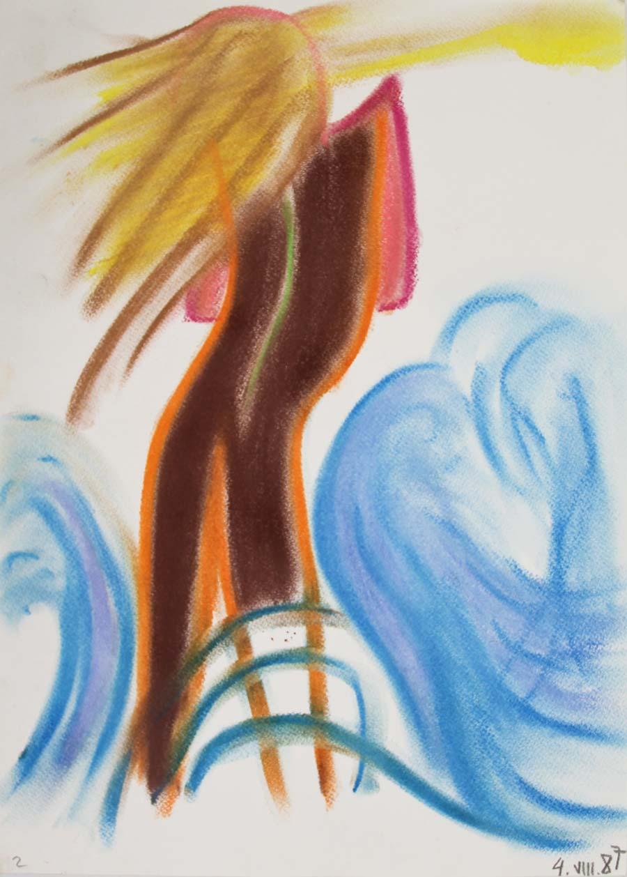 “4VIII.87", 1987, 42x29,5cm, pastel on paper
