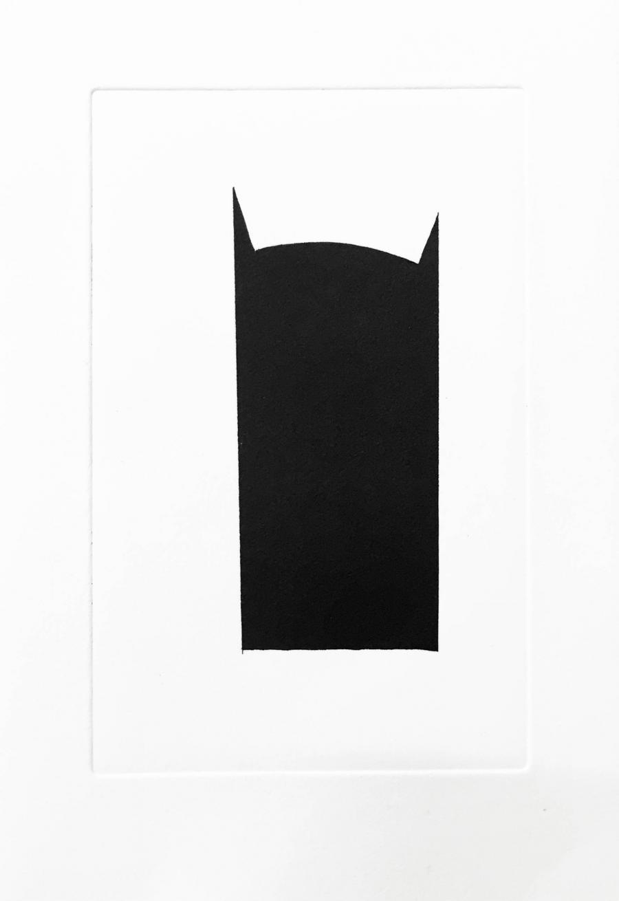 Kerstin von Gabain, "Batman", 20 x 29 cm, etching printed on handmade paper, edition of 100, 2015