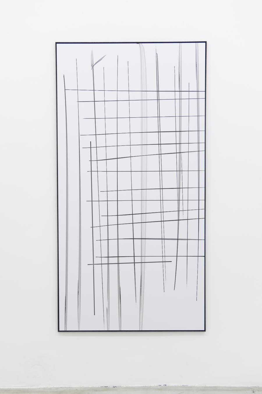 Marina Sula, Drawing - phone, tablet drawing, UV-print on Dibond, laser cut, steel, 172 x 89 cm, 2015