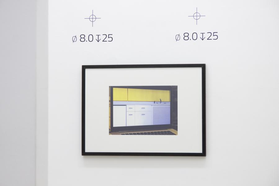 Marina Sula, Sarah and Mies, inkjet print on fine art paper, 50 x 70 cm, 2015 / Richard Nikl, Drill Marks, vinyl decals, various dimensions, 2015