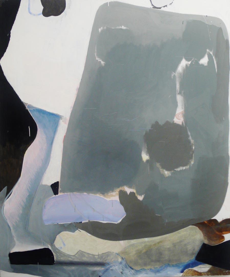 Katherina Olschbaur, “Beine (nach P.)”, 180 x 150 cm, Öl und Lack auf Leinwand, 2011
