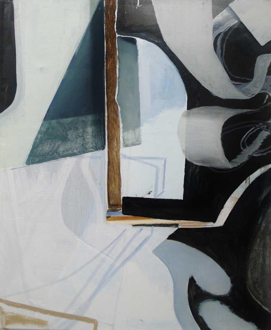 Katherina Olschbaur, “Schlaufe stört das Bild”, 120 x 100 cm, Öl und Lack auf Leinwand, 2011–2013
