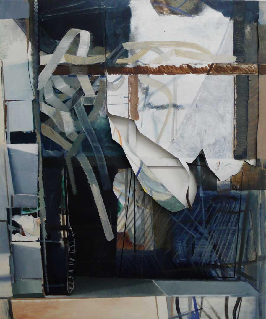 Katherina Olschbaur, “Fenster Kaputt Bild”, 180 x 150 cm, Öl und Lack auf Leinwand, 2013