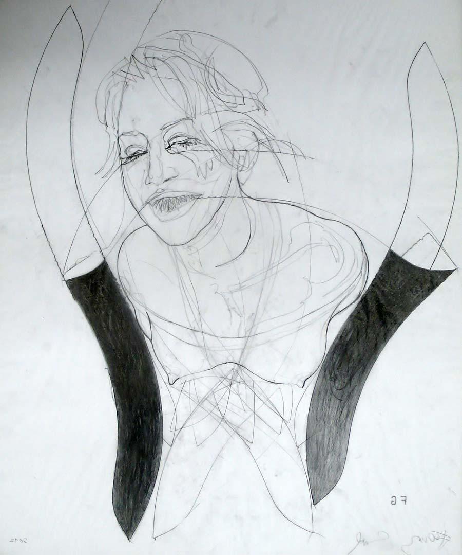 Franz Graf, WOMAN 7, 60 x 50 cm, Bleistift auf Transparentpapier, 2012, signiert