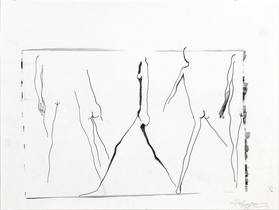 „AUF DEM WEG“, 1983, 42 x 55 cm, Bleistift, auf Papier