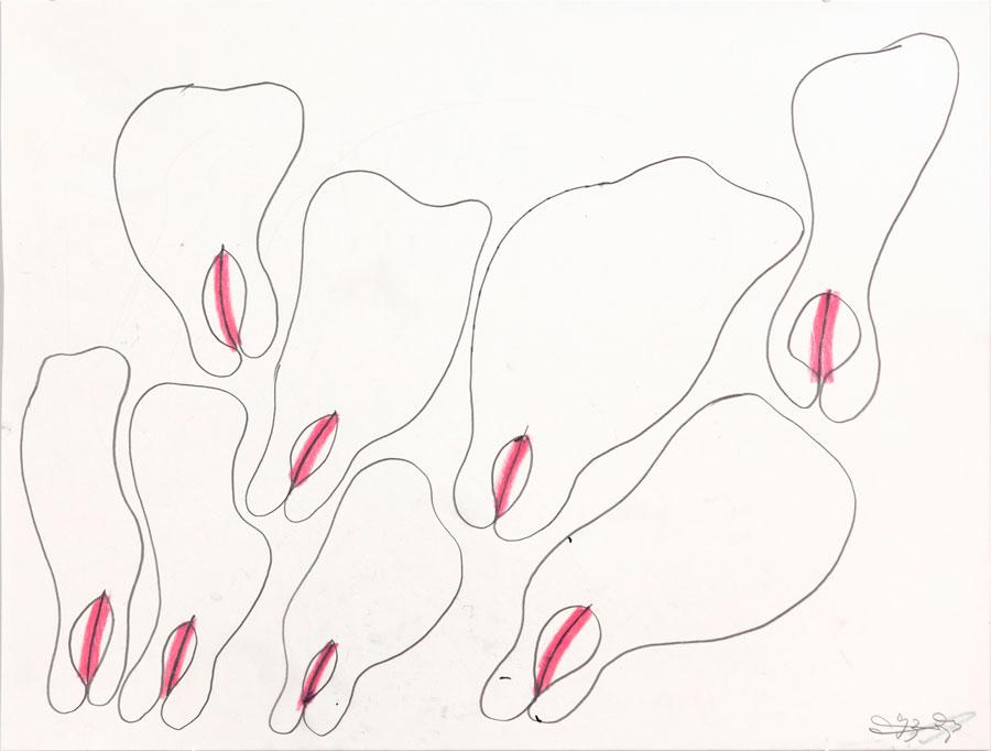 „WIE IST ES“, 1993, 42 x 55 cm, Buntstift auf Papier