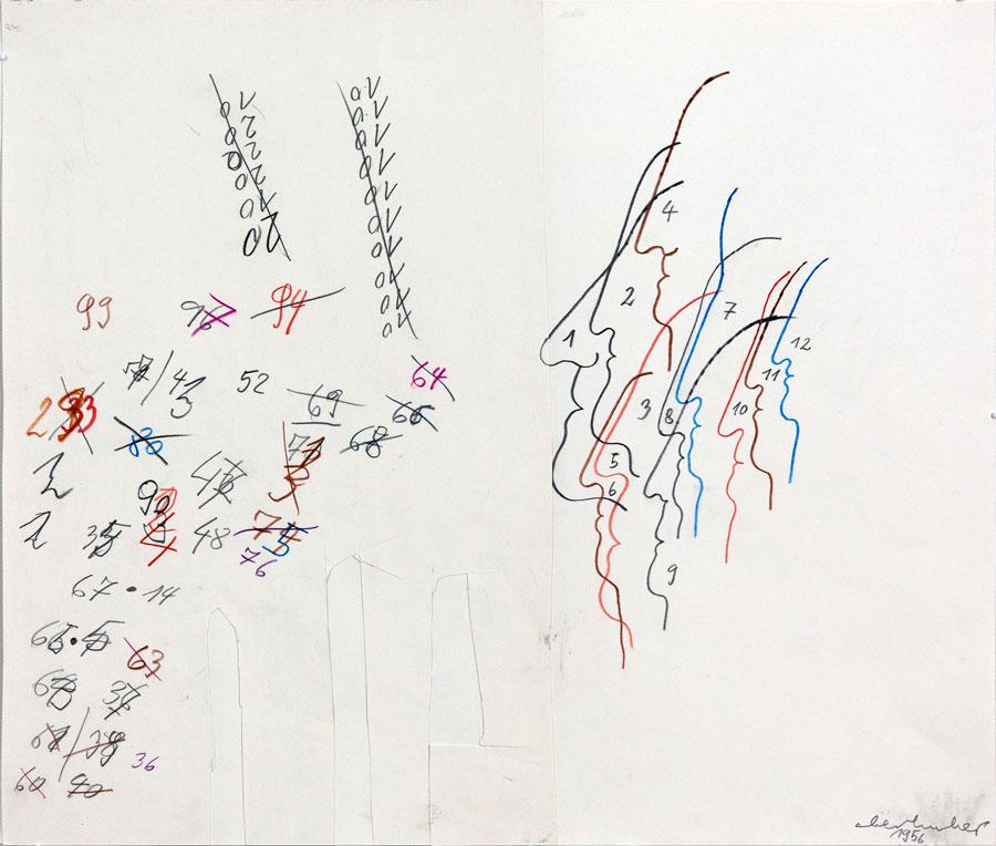 „WIE IST ES“, 1993, 42 x 55 cm, Buntstift auf Papier