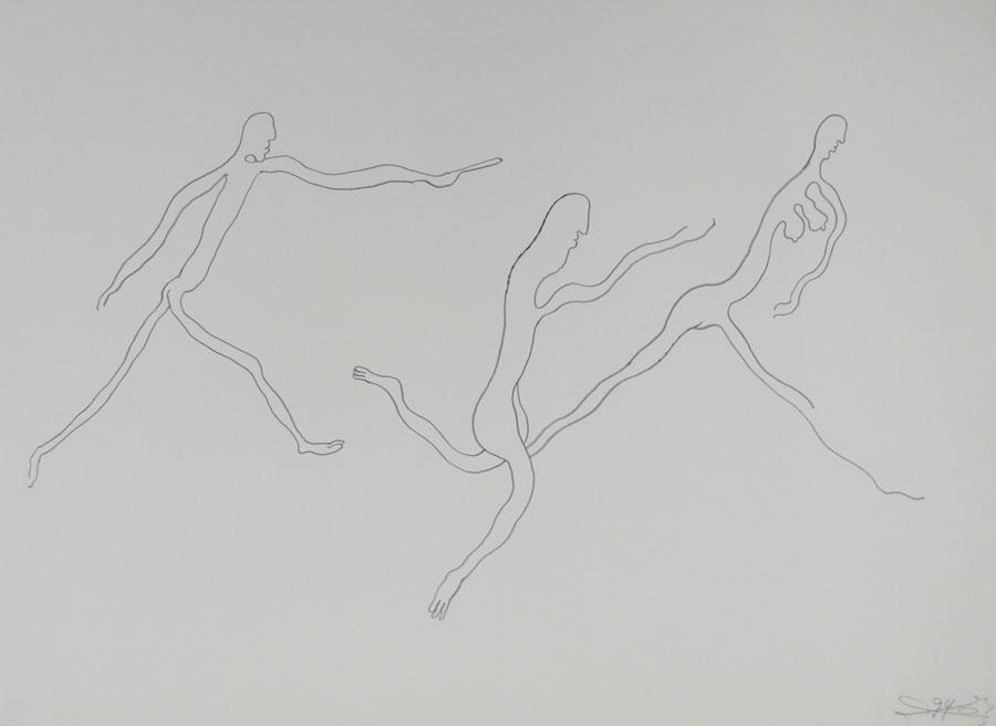 „JAGD“, 1994, 55 x 42 cm, Bleistift auf Papier