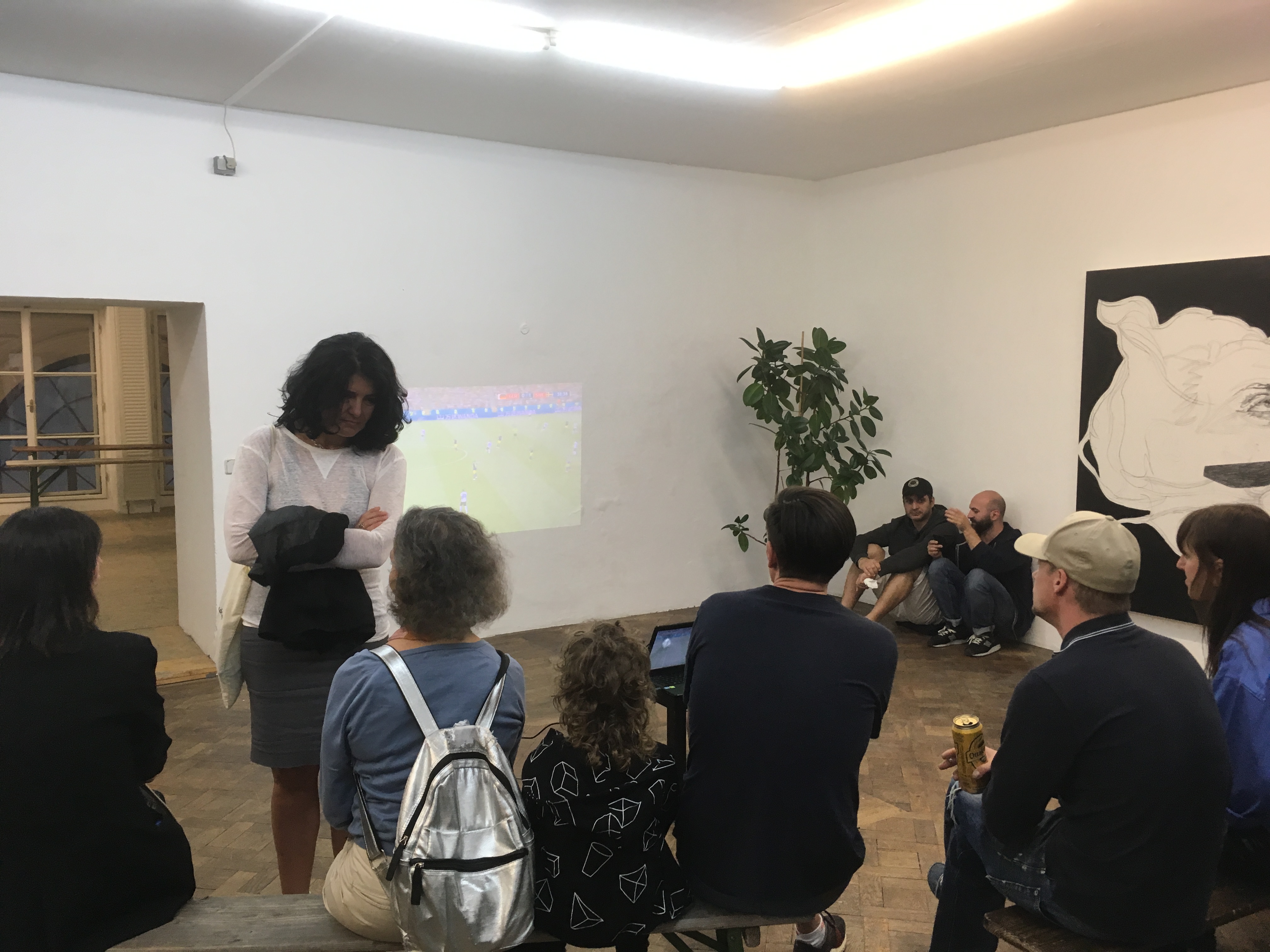 Eröffnung Ausstellung Franz Graf, Büro Weltuassstellung, 2018, Handyfoto: S.Geiger